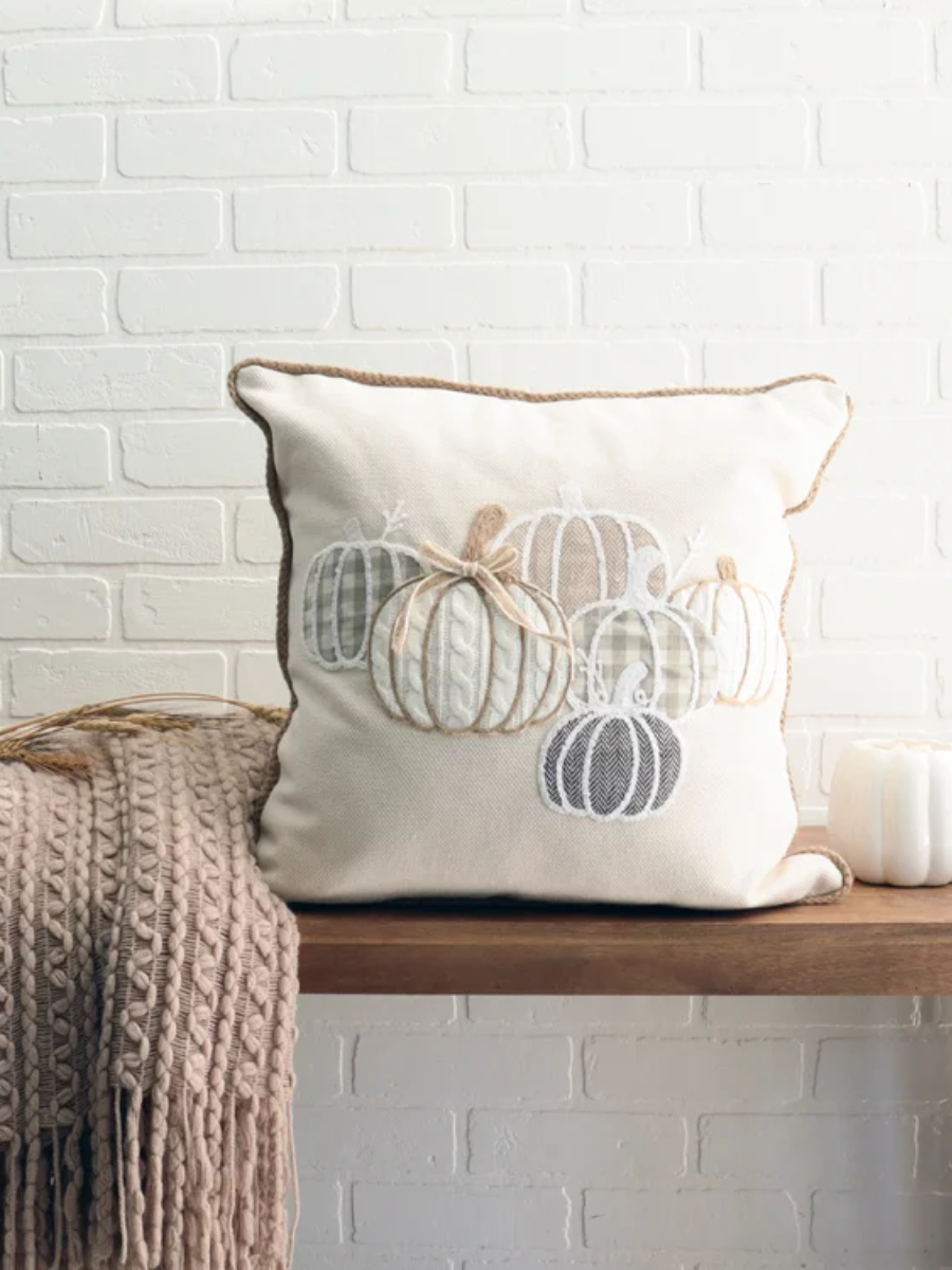 Coussin Citrouille à carreaux