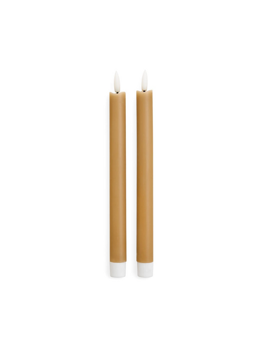 Tapered LED Candles – Set of 2, Mocha Mousse