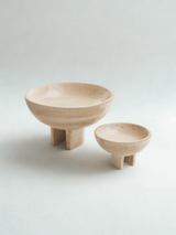 Bol sur pied en ciment effet travertin – Beige