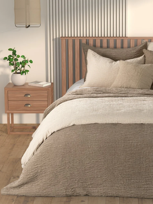 Barbara - Taupe Textured Duvet Cover