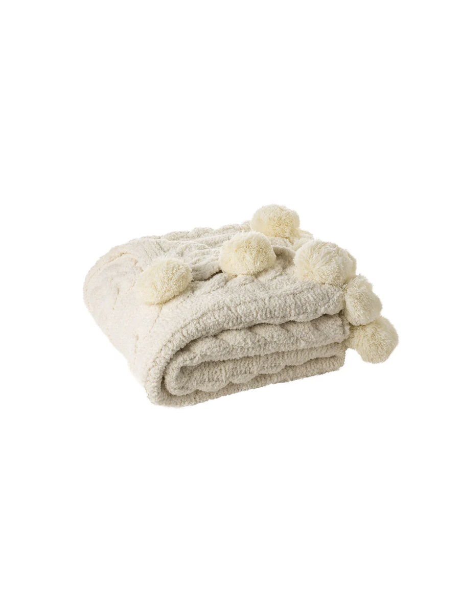 Jujube - Jeté en tricot crème