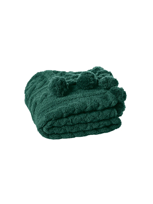 Jujube - Jeté en tricot vert