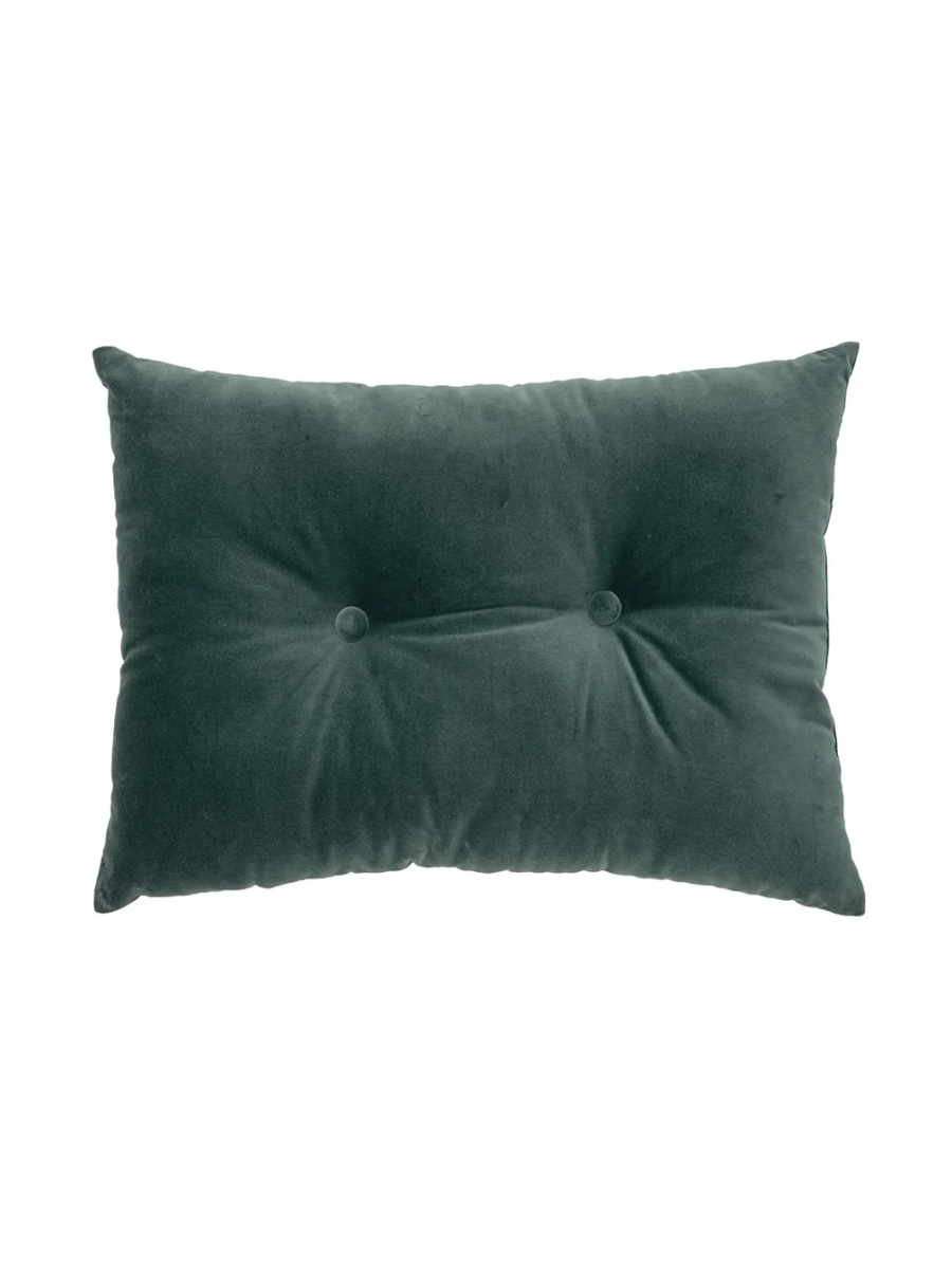 Riad - Coussin rectangulaire en velours vert foncé