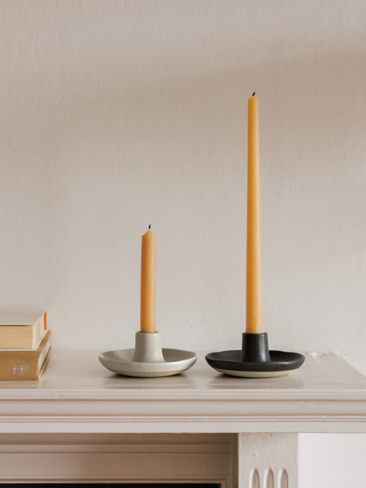 Stoneware candle holder – Lumina Gray