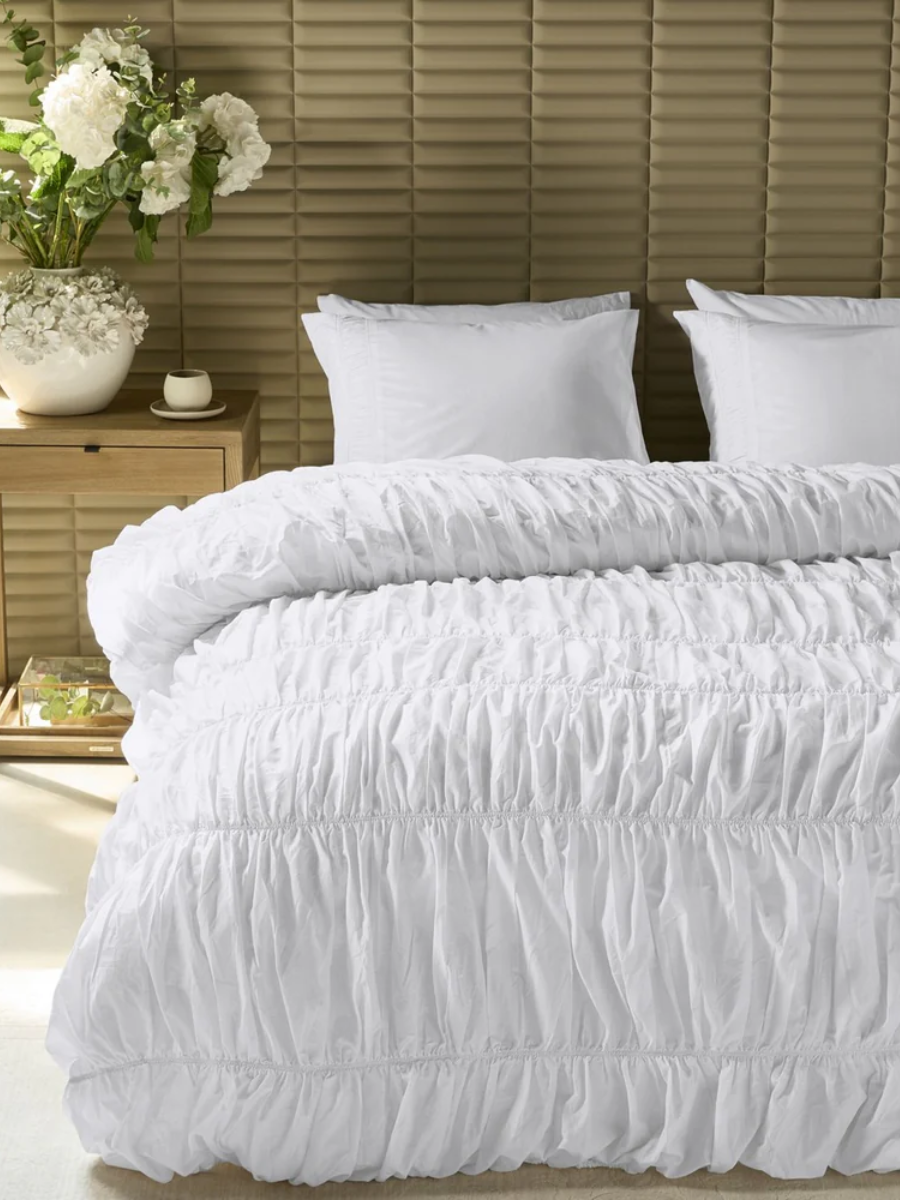 Ruffle - Housse de couette blanche