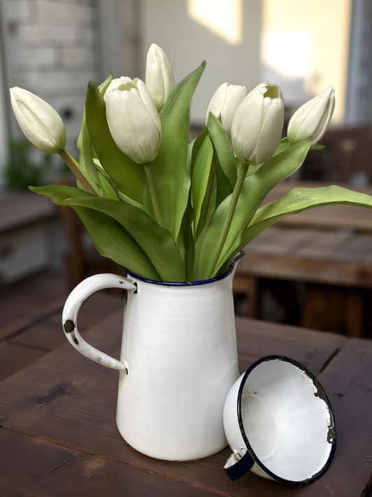 Bouquet de Tulipes Artificielles 12" - Blanc
