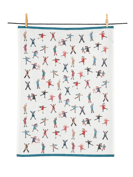 Twirling Skaters kitchen towel