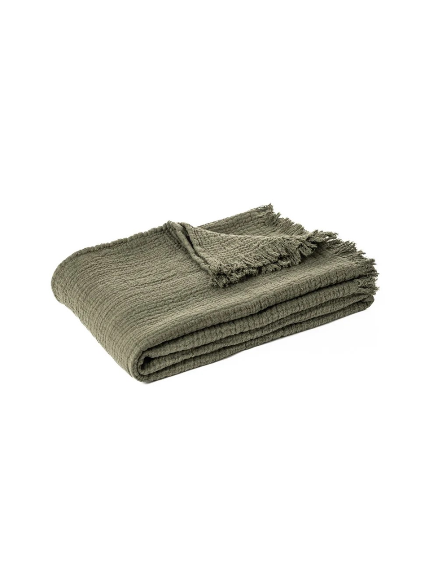 Popeye - Olive Cotton Muslin Throw