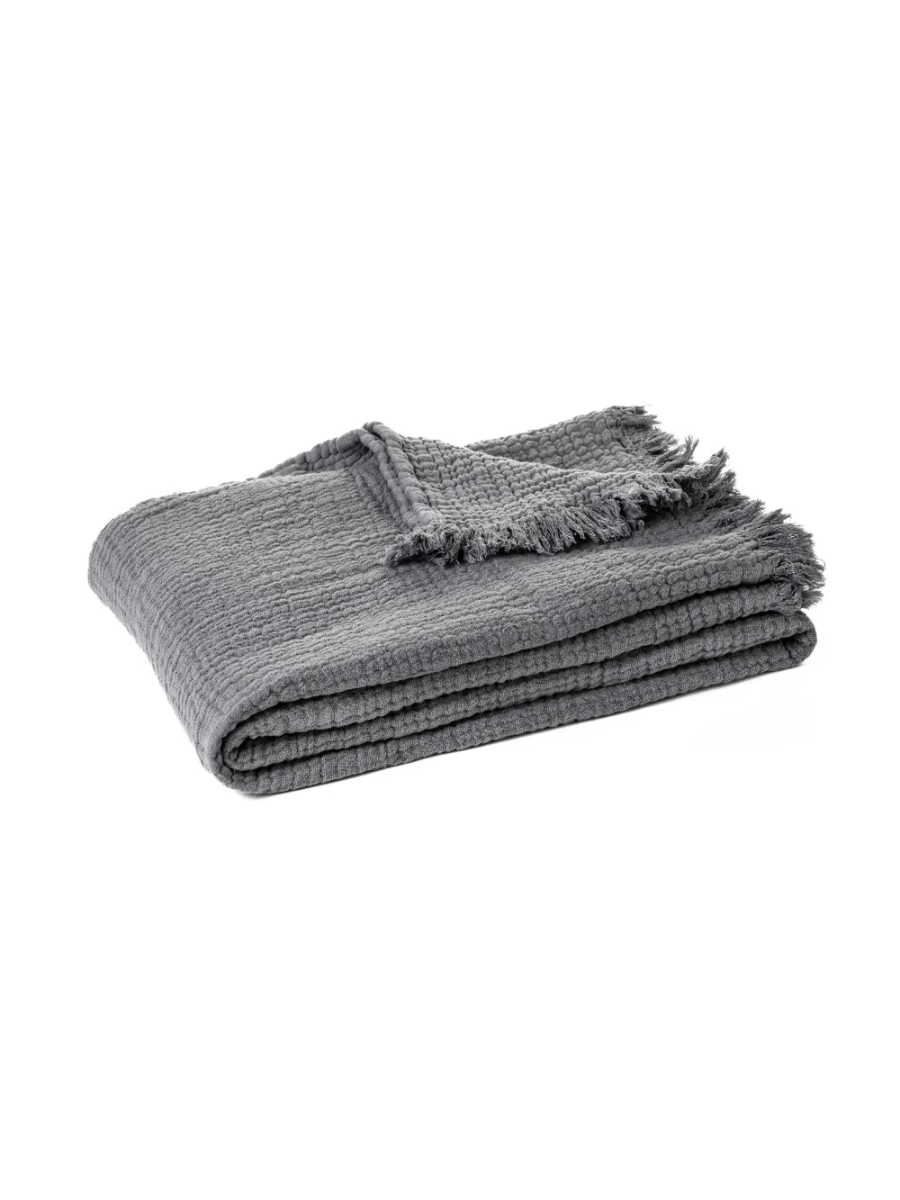 Popeye - Charcoal Cotton Muslin Throw