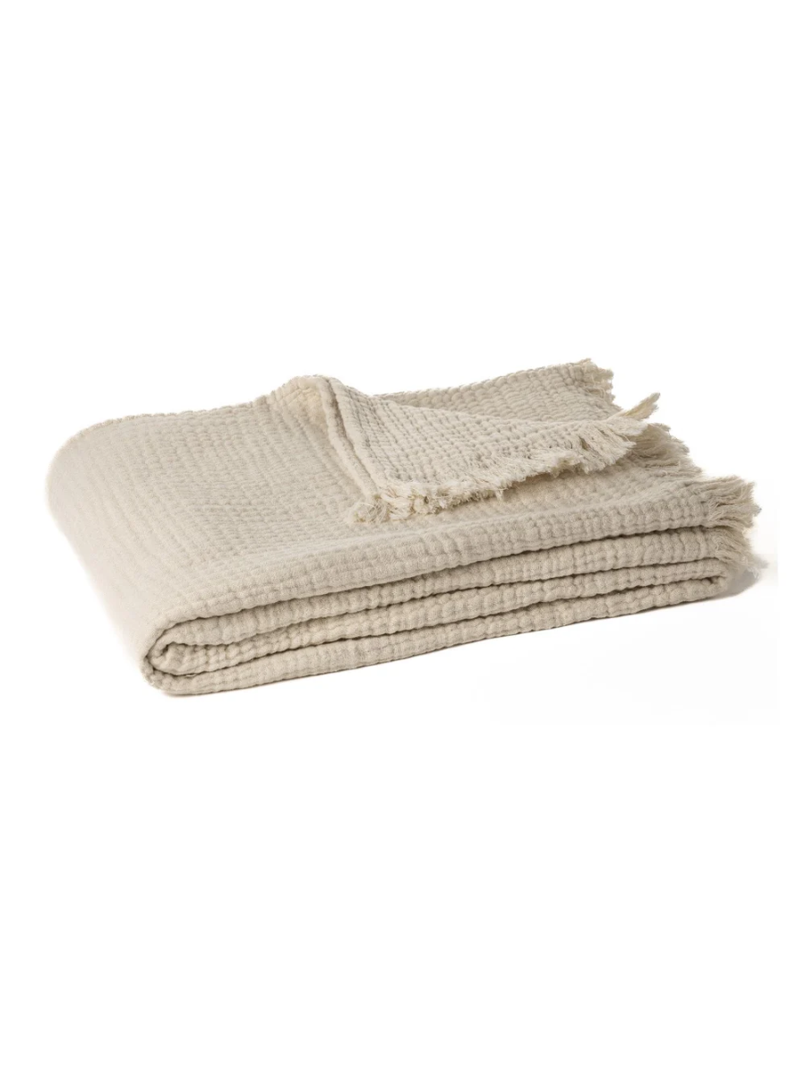 Popeye - Cream Cotton Muslin Throw