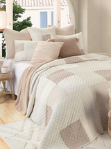 Meringue - Courtepointe patchwork ivoire