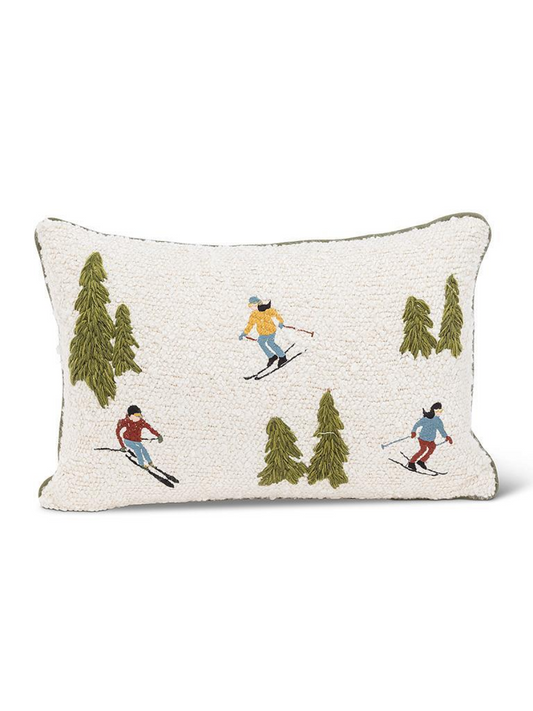 Rectangular looped cushion – Ski scene