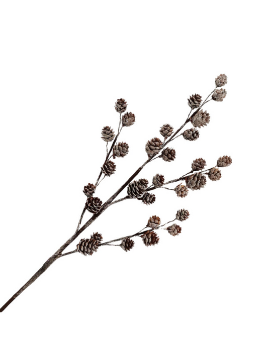 Snowy Pine Branch – 31" with Cones and Glitter