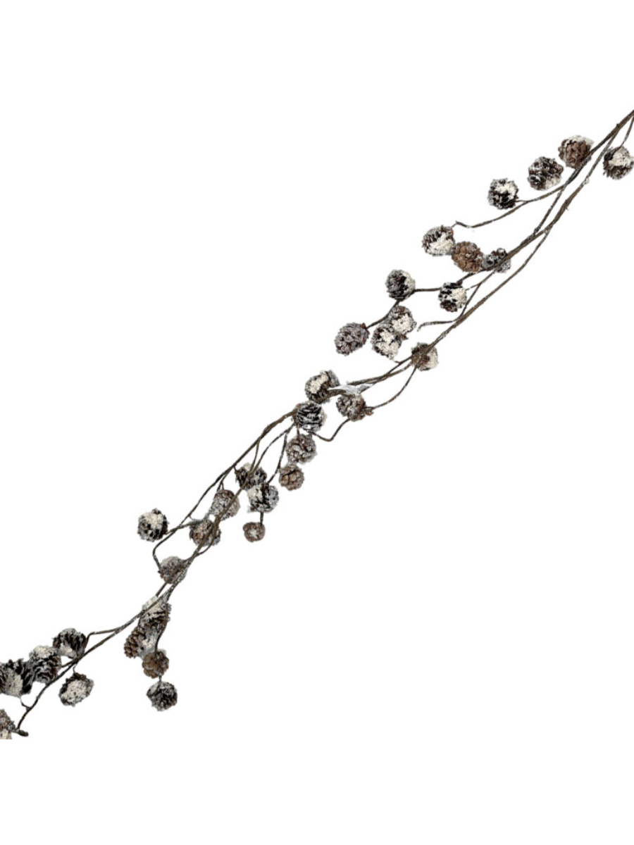 Guirlande de pin enneigée – 51" avec cônes