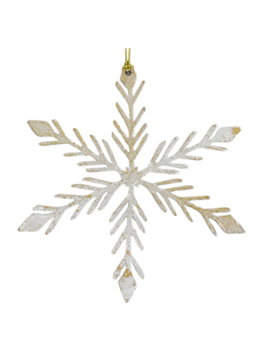 Flocon de neige en métal – 10" crème
