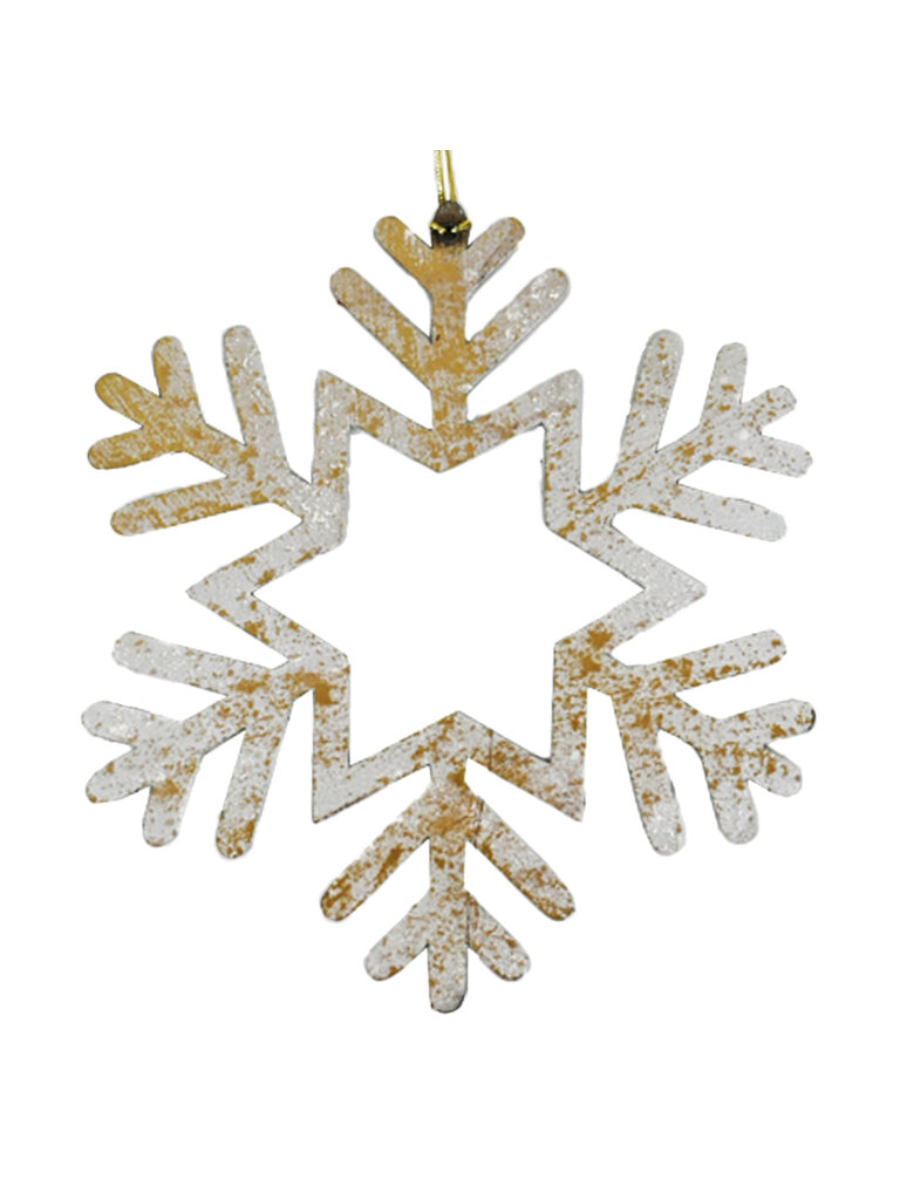 Flocon de neige en métal – 9,5" crème en forme d’étoile