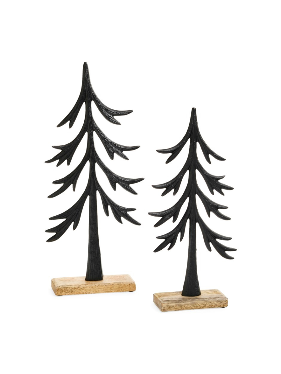 Decorative tree – Black with natural wood base