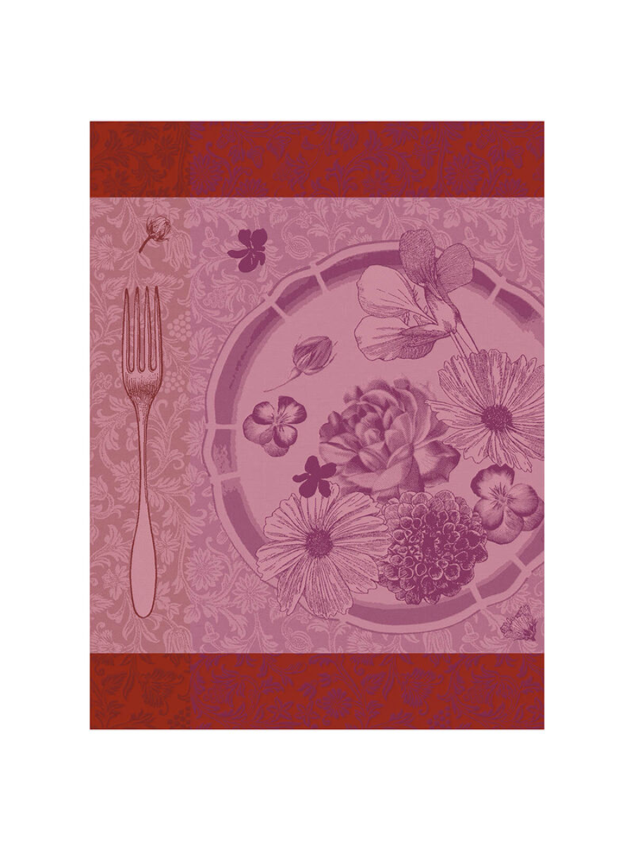 Torchon Fleurs à Croquer Rouge – Le Jacquard Français