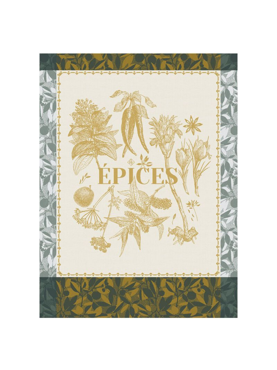 Torchon Épices & Aromates Jaune – Le Jacquard Français