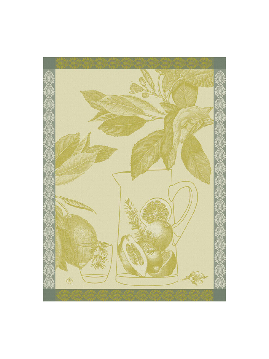Torchon Eaux de Citrons Jaune - Le Jacquard Français