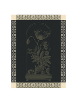 Torchon Curiosités Florales Vert - Le Jacquard Français