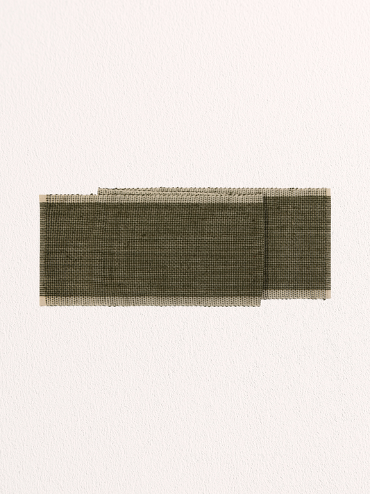 Cotton Table Runner – Lattice Olive 