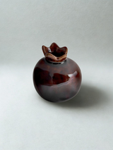 Vase décoratif en argile – Grenade brun châtaigne