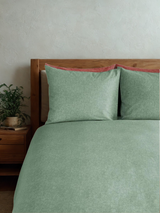 Bonheur - Housse de couette en flanelle Sauge