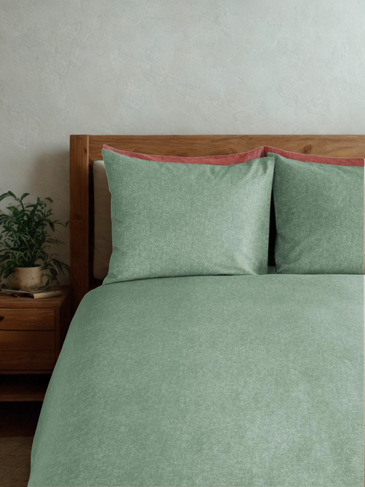 Bonheur - Sage Flannel Duvet Cover
