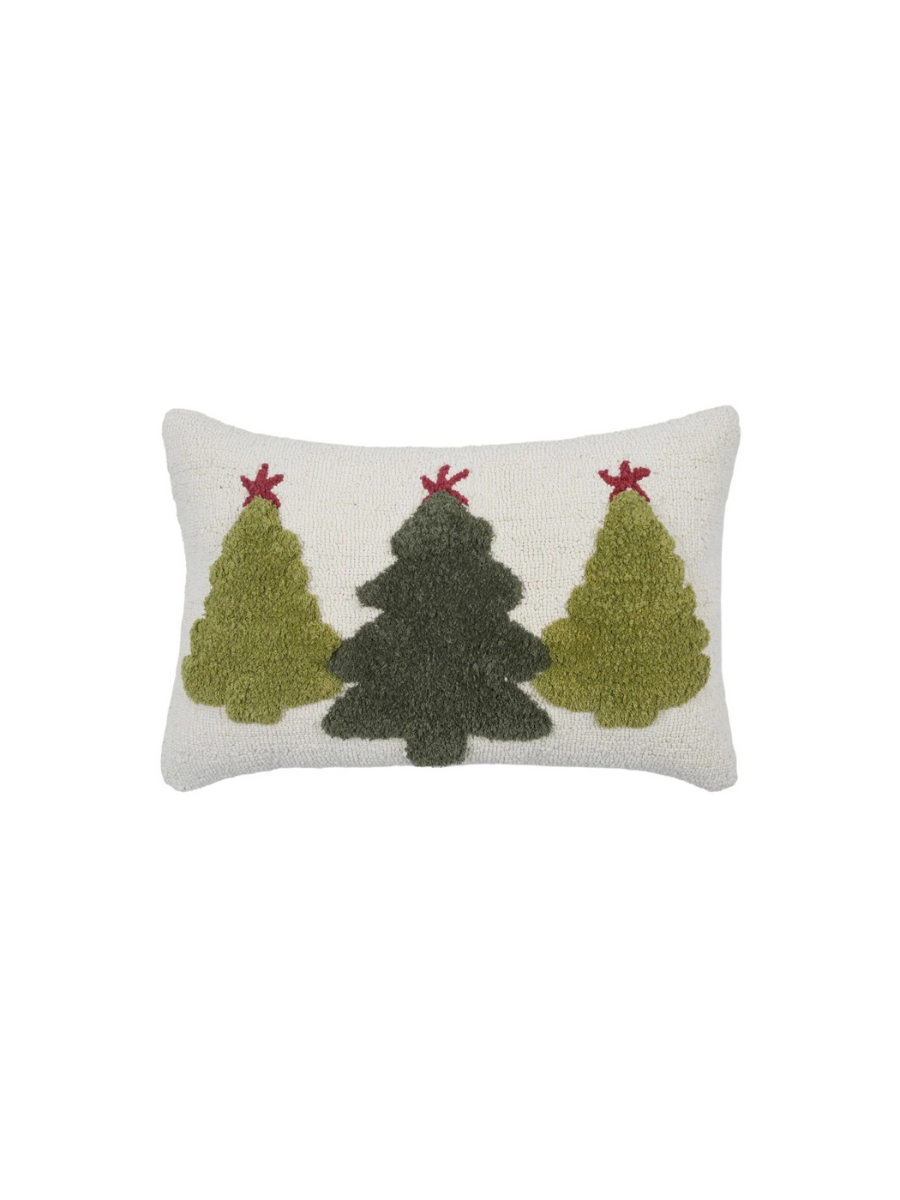 Eden - Ivory rectangular cushion with fir trees