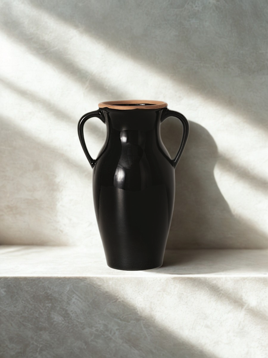 Vase Noir avec Anses