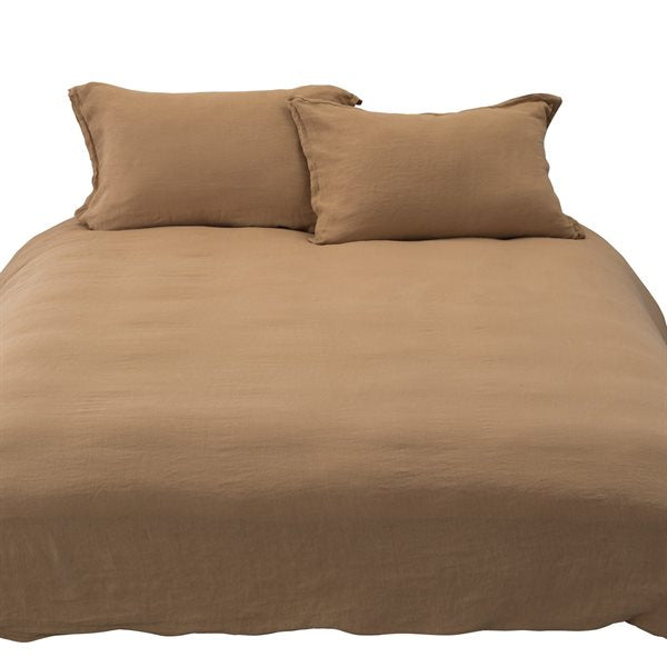 Lin - Housse de couette marron