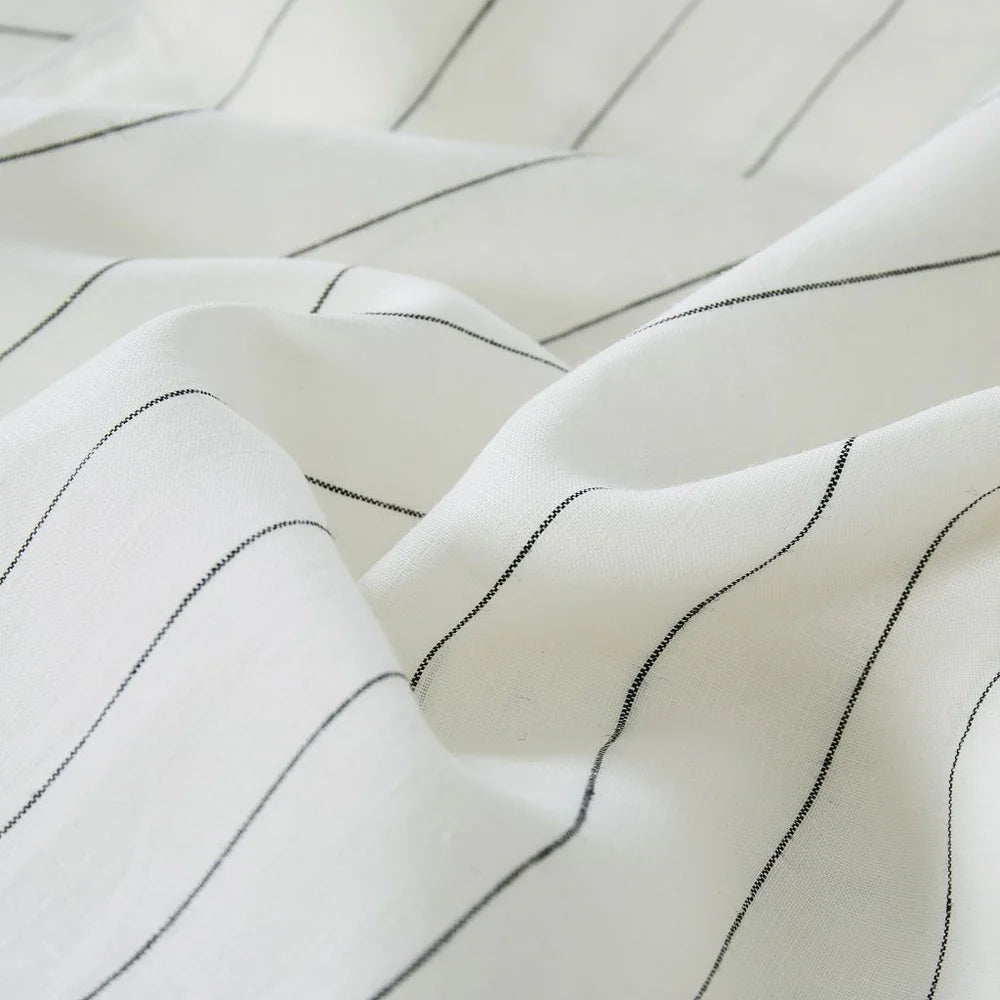 Fine Striped Linen Duvet Set