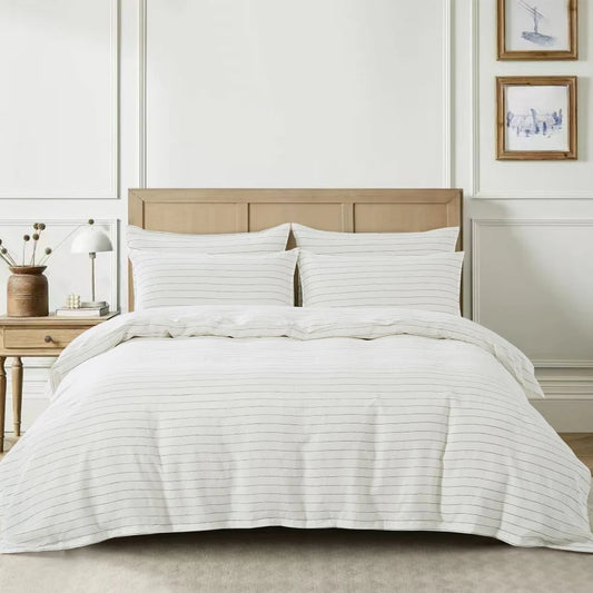 Fine Striped Linen Duvet Set