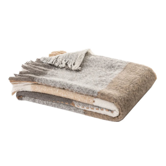 Lovely grey and taupe plaid throw