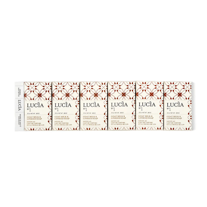 Coffret cadeau de 6 savons N°1 lait de chèvre & huile de lin - Lucia