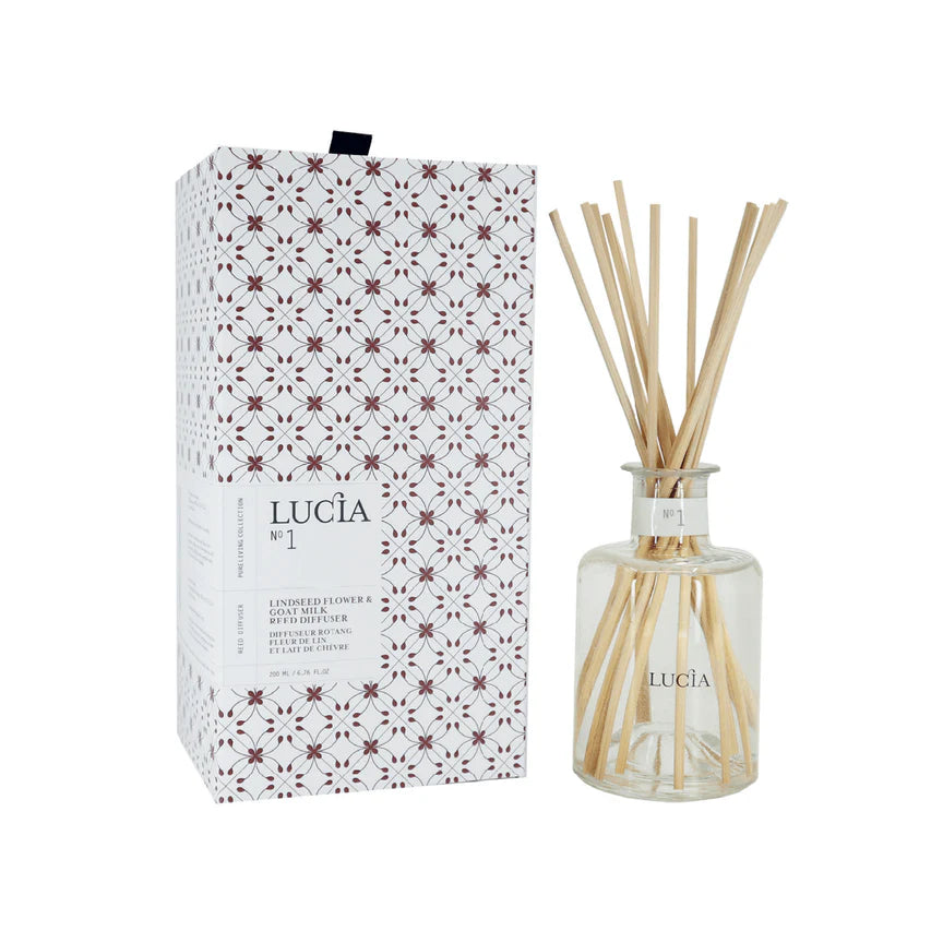 N°1 Rattan diffuser with flax flowers and goat's milk - Lucia