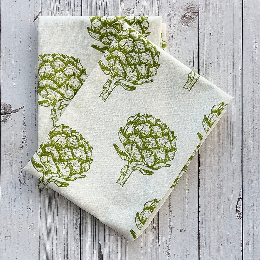 Mahogany Kitchen Towels - Artichokes