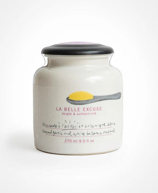 Moutarde à l'Huile d'Olive, Ail Rôti et Balsamique Blanc - La Belle Excuse