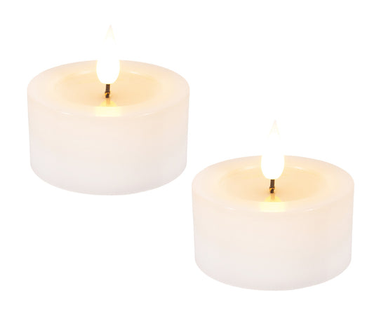 Ensemble de 2 bougie en cire DEL - blanche