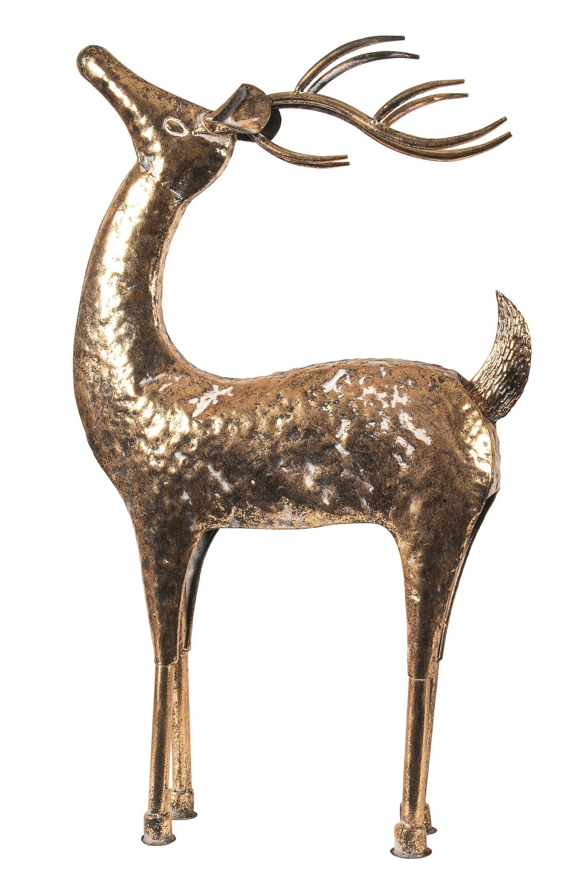 Antique Gold Hammered Iron Deer