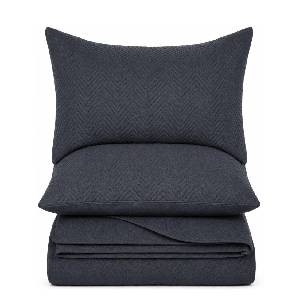 Nelson - Navy quilt with chevron stitching