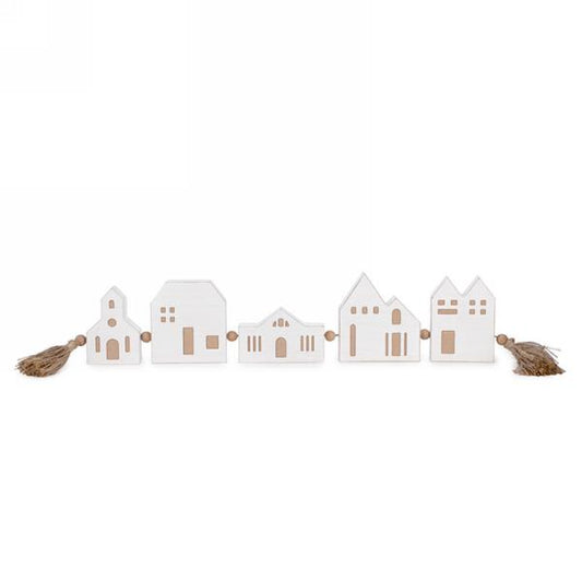 White and Natural Houses with Fringes