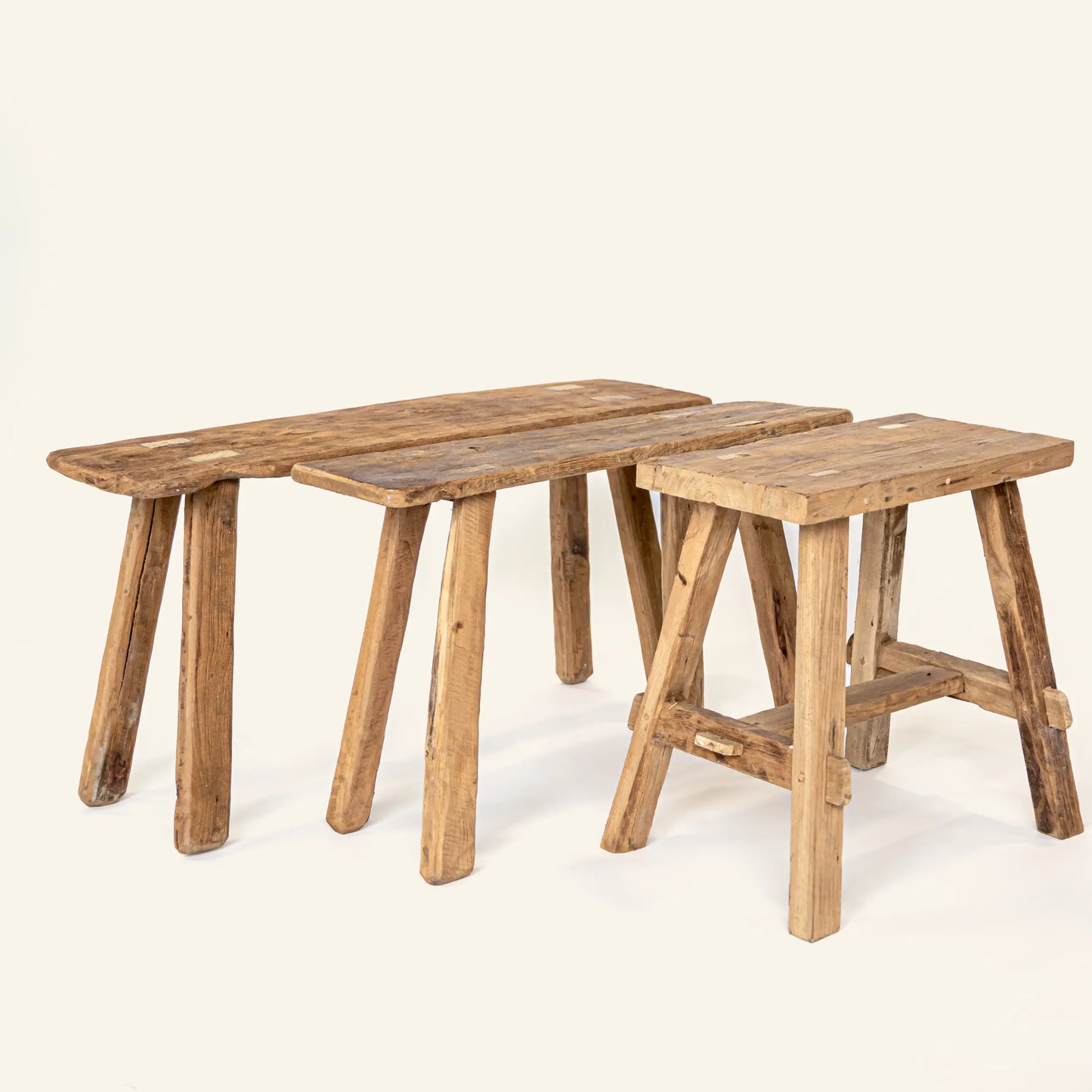 Tabouret vintage en teck - Crusoë