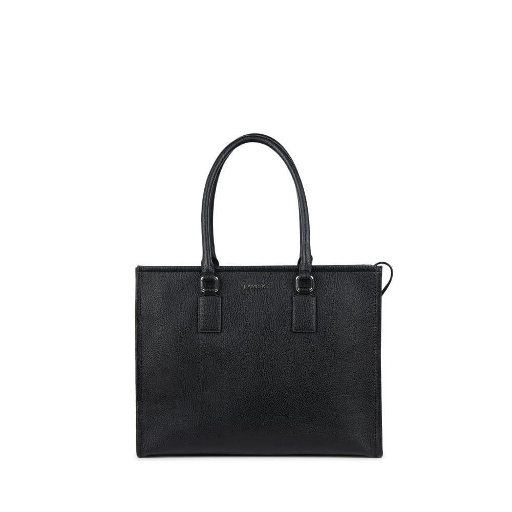 The Valentina - 2-in-1 Black Vegan Leather Tote Bag