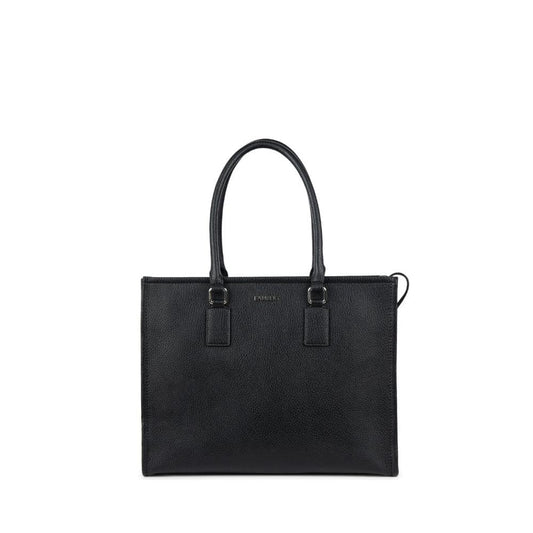 The Valentina - 2-in-1 Black Vegan Leather Tote Bag