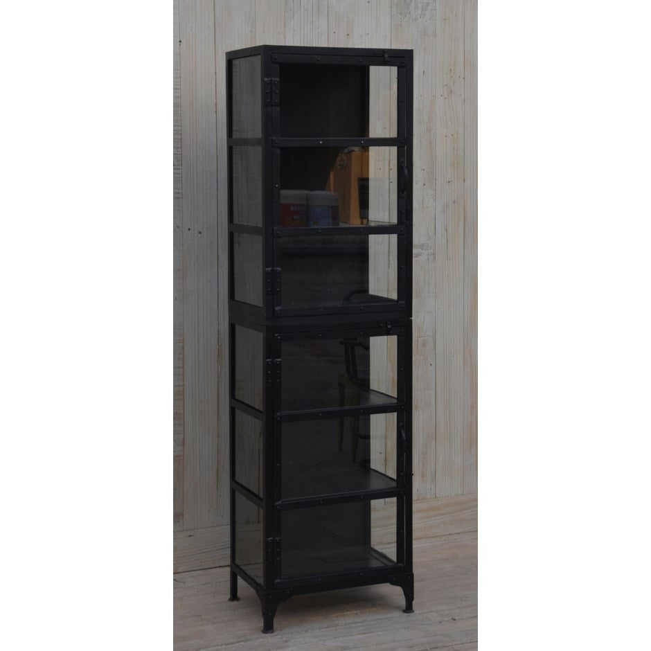 Étagère en verre et en métal - Noir Antique