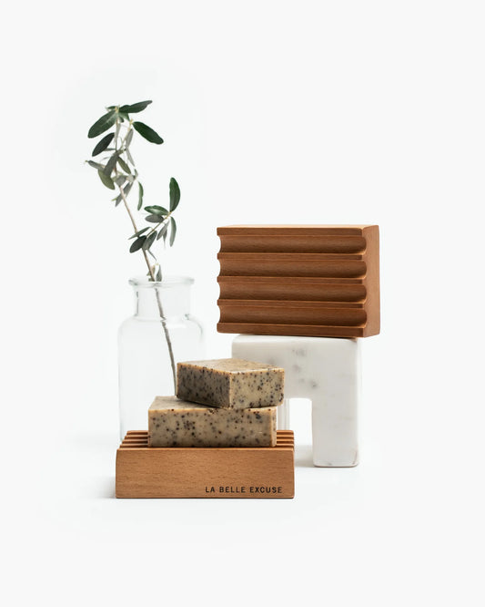 Grooved Wooden Soap Dish - La Belle Excuse