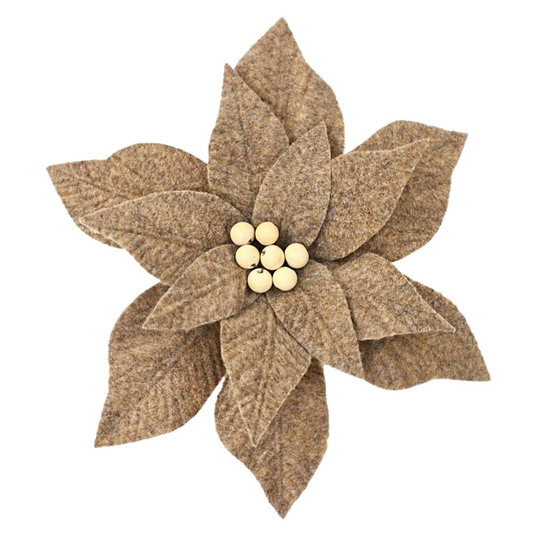 Pointsettia en Feutre - Naturel