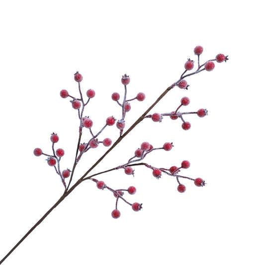 Branche SPRAY BERRY 30″ ROUGE AVEC TEXTURE GLACÉE - Christmas forever